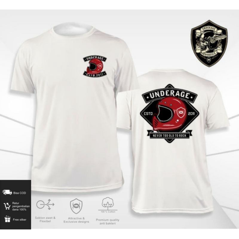 KAOS DISTRO PRIA ORIGINAL UNDERAGE KAOS MOTOR CUSTOM DEWASA KEREN MURAH BAJU BRANDED PREMIUM