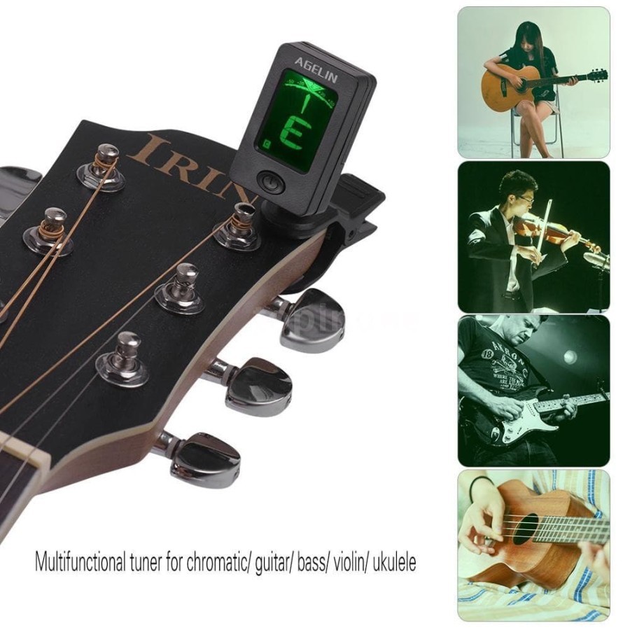 Tuner Guitar Agelin JT-02 Clip-on Tuning Gitar, Bass, Ukulele