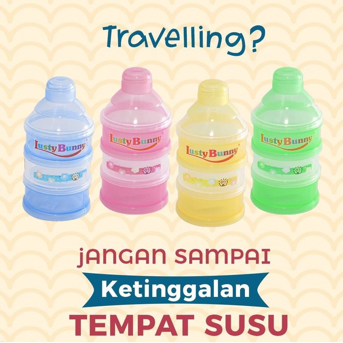 Lusty Bunny Tempat Penyimpanan Susu Formula - Wadah Susu Bayi 3 Tingkat - Tempat Susu Bayi