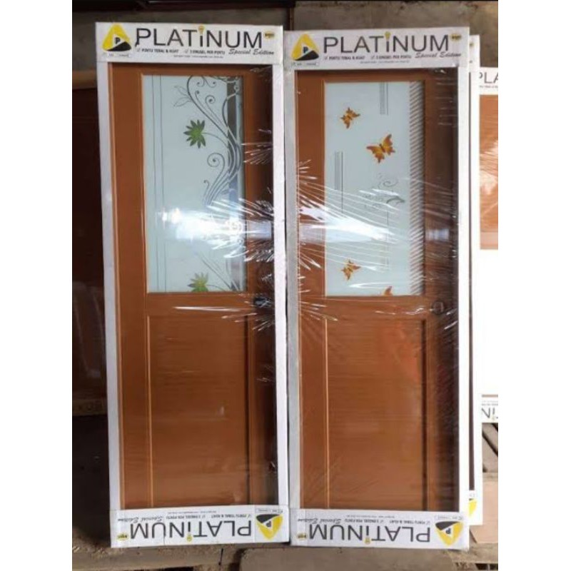 pintu kamar mandi pvc kayu tebal platinum se kaca