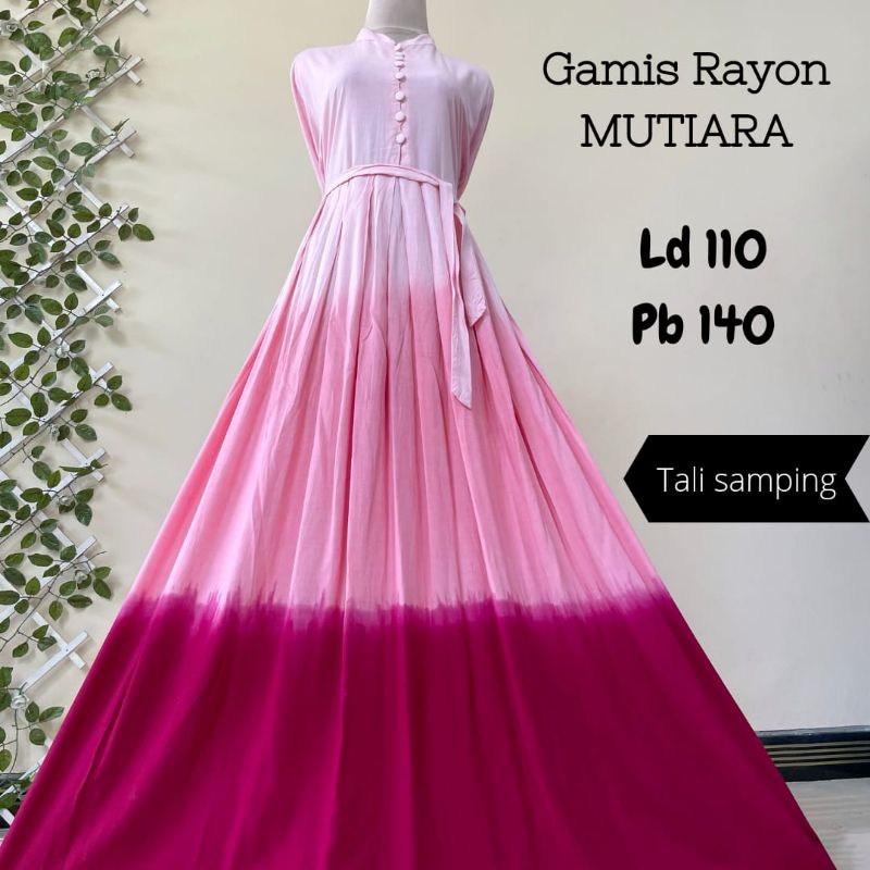 gamis twill rayon candimekar warna pink Pelangi