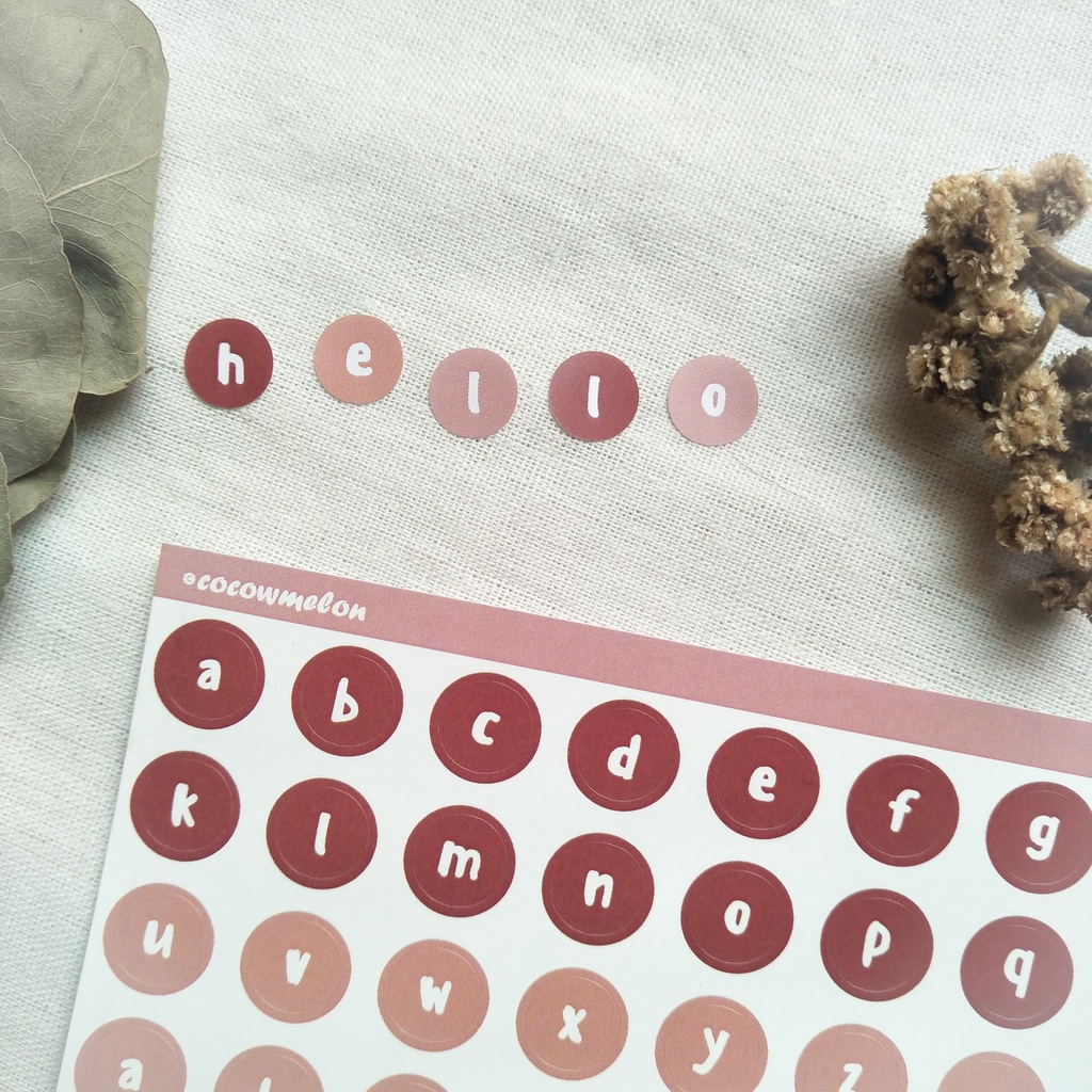 

Sticker Alphabet / Stiker Abjad / Dot Round Sticker / Sticker Journal Set
