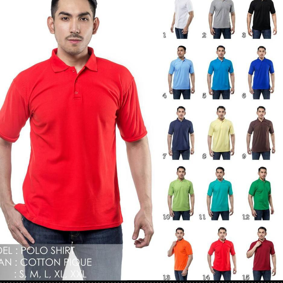➦ TNS KAOS POLO SHIRT MERAH MAROON KERAH PRIA POLOS 100% COTTON PIQUE LACOSTE S -XXL ➱