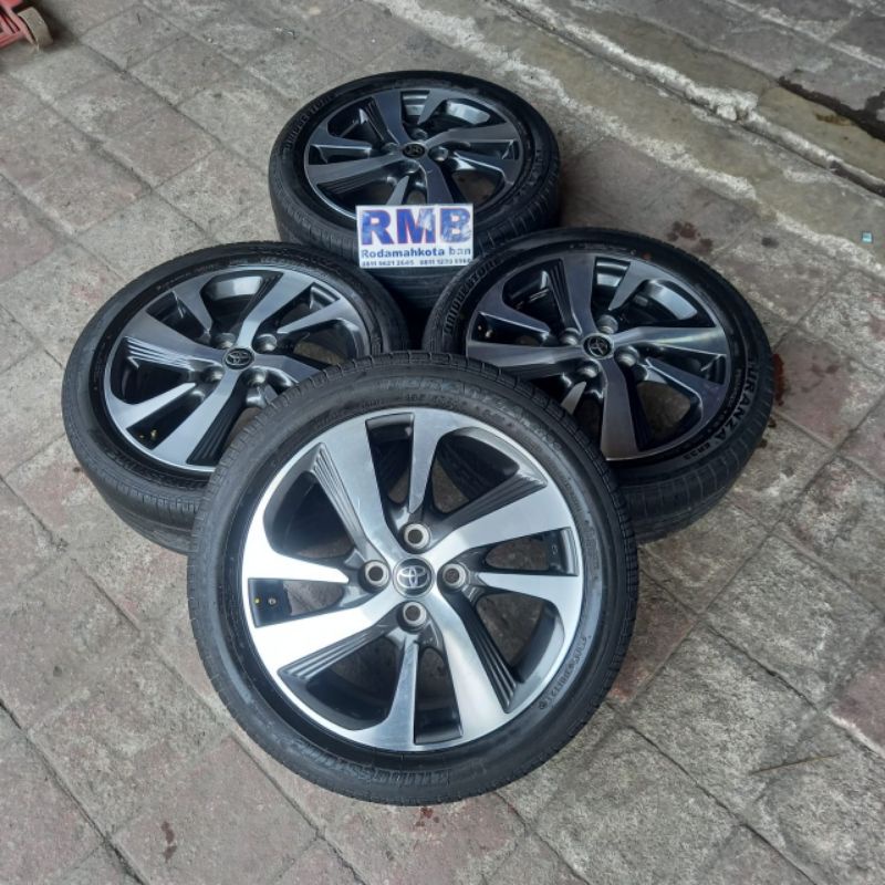 VELG SEKEN COPOTAN MOBIL YARIS TRD RING 16 + BAN BRIDGESTONE 195 50 R16 VIOS AGYA CALYA