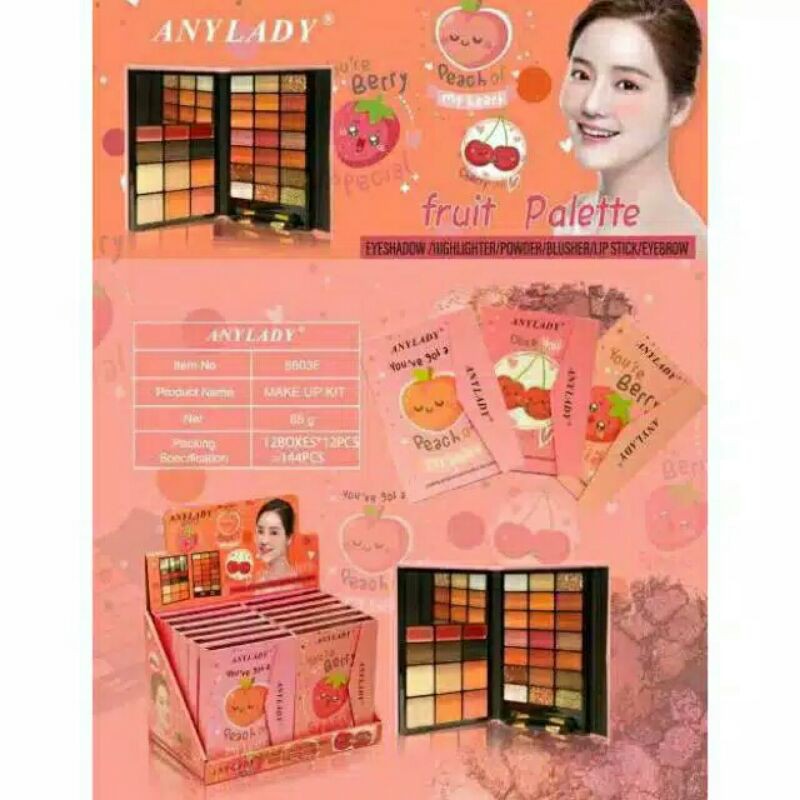 EYESHADOW ANYLADY FRUIT PALETTE 5 IN1 NO.8603G GORGEOUS GIRL 86020 | 8602P