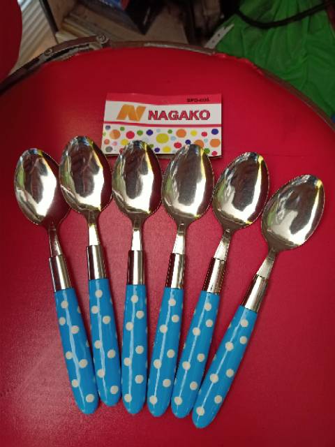 Sendok makan polkadot Nagako isi 6 pcs