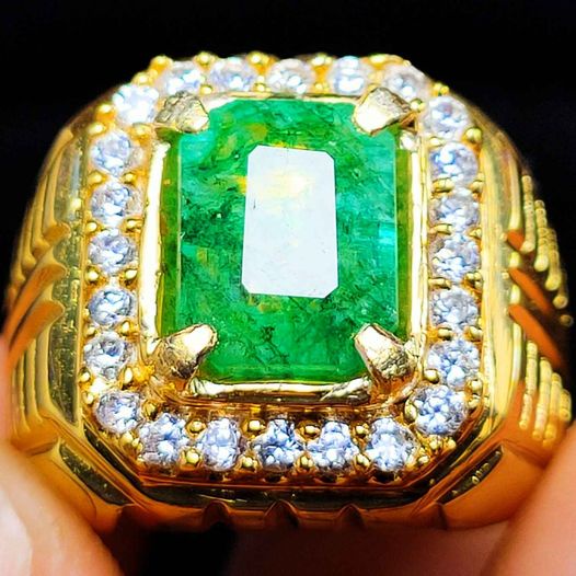 BATU PERMATA ZAMRUD COLOMBIA ASLI NATURAL RING PERAK BANGKOK 926 SIAP PAKAI