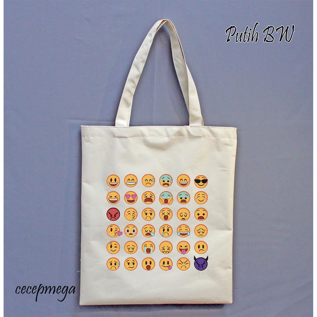 tote bag/tas tote emoticon design DSN015