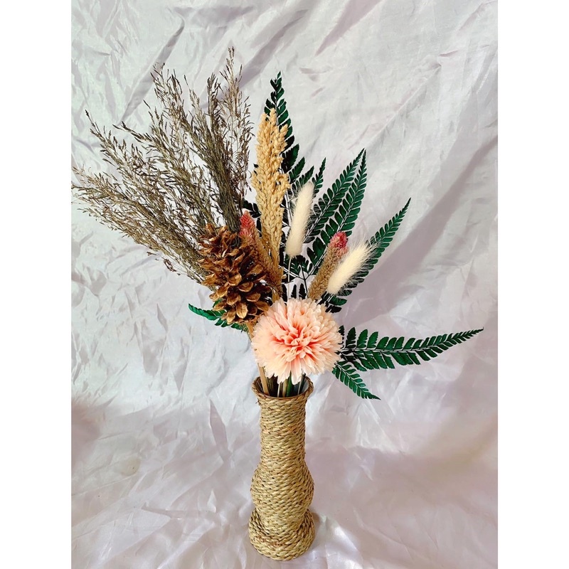 PAKET HIASAN MEJA GUCI / bunga kering / hiasan meja / hiasan dinding