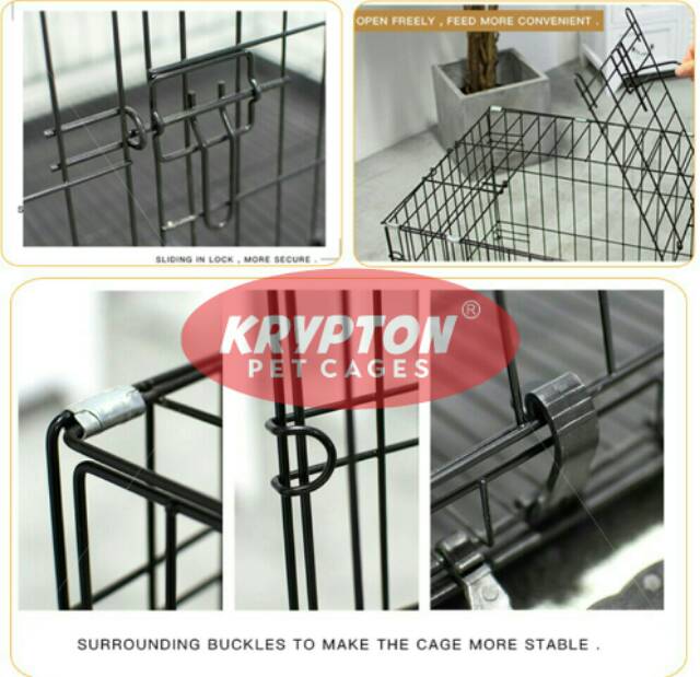 Kandang Lipat Tingkat Kucing Anjing - Besi Lipat 90x60x55 TINGKAT + RODA - BERAT 9KG