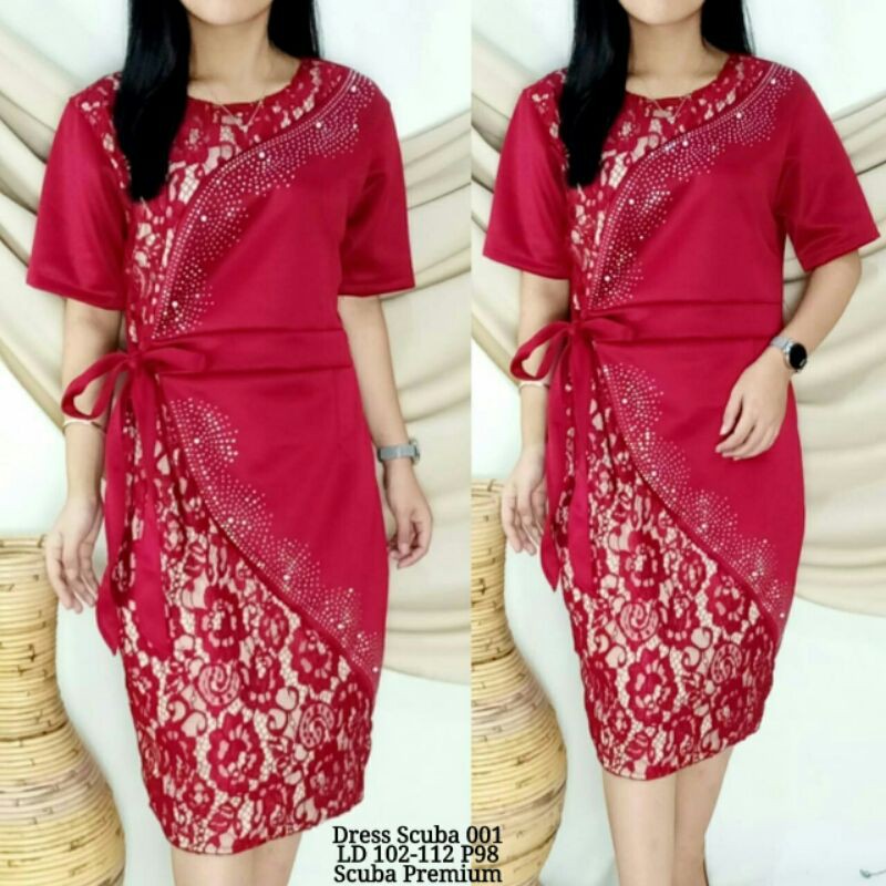Mini Dress Kondangan Pesta Scuba 001