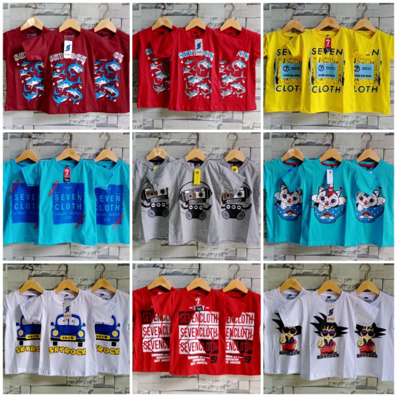 Kaos Distro Anak Rendom per Size