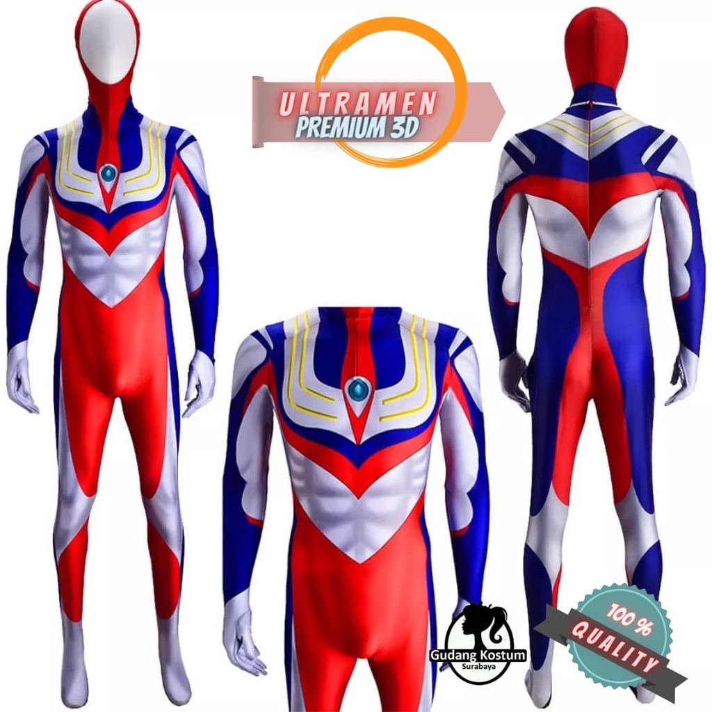 READY Ori Premium Costume Ultramen Pria Man Kostum Dewasa Superhero Cosplay Birthday Costume Party