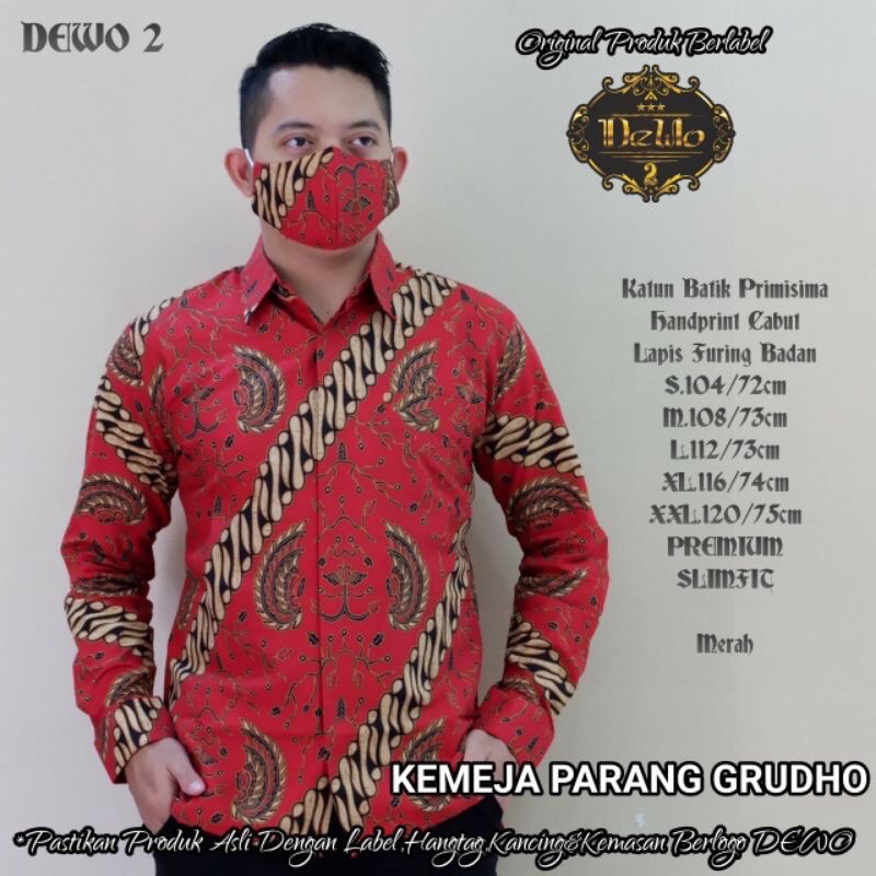 BATIK PRG GURDHO ABANG FULL FURING KATUN HALUS SIZE M-XXL HIGH QUALITY