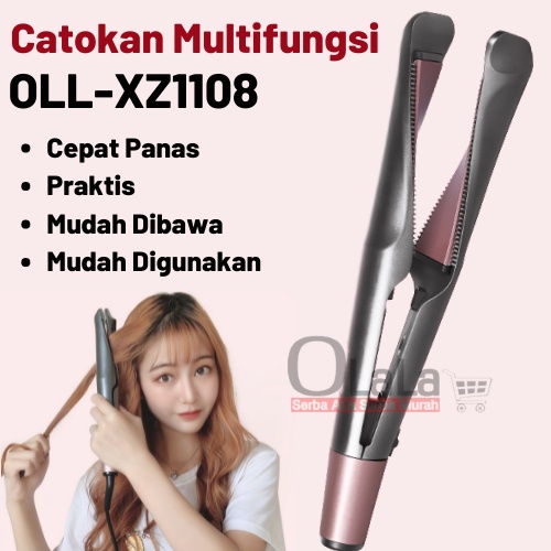 ALAT CATOKAN 2 IN 1 LURUS KERITING RAMBUT PROFESSIONAL HAIR CURL &amp; STRAIGHT OLL-XZ1108