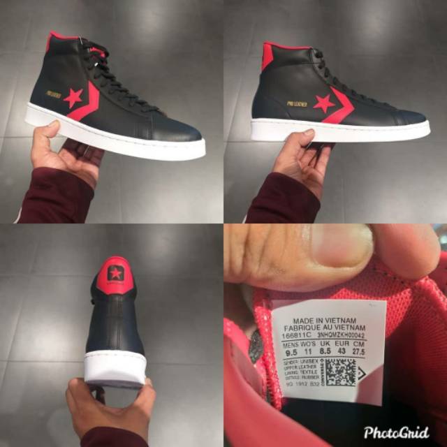 Converse Pro Leather Mid Black Red Original