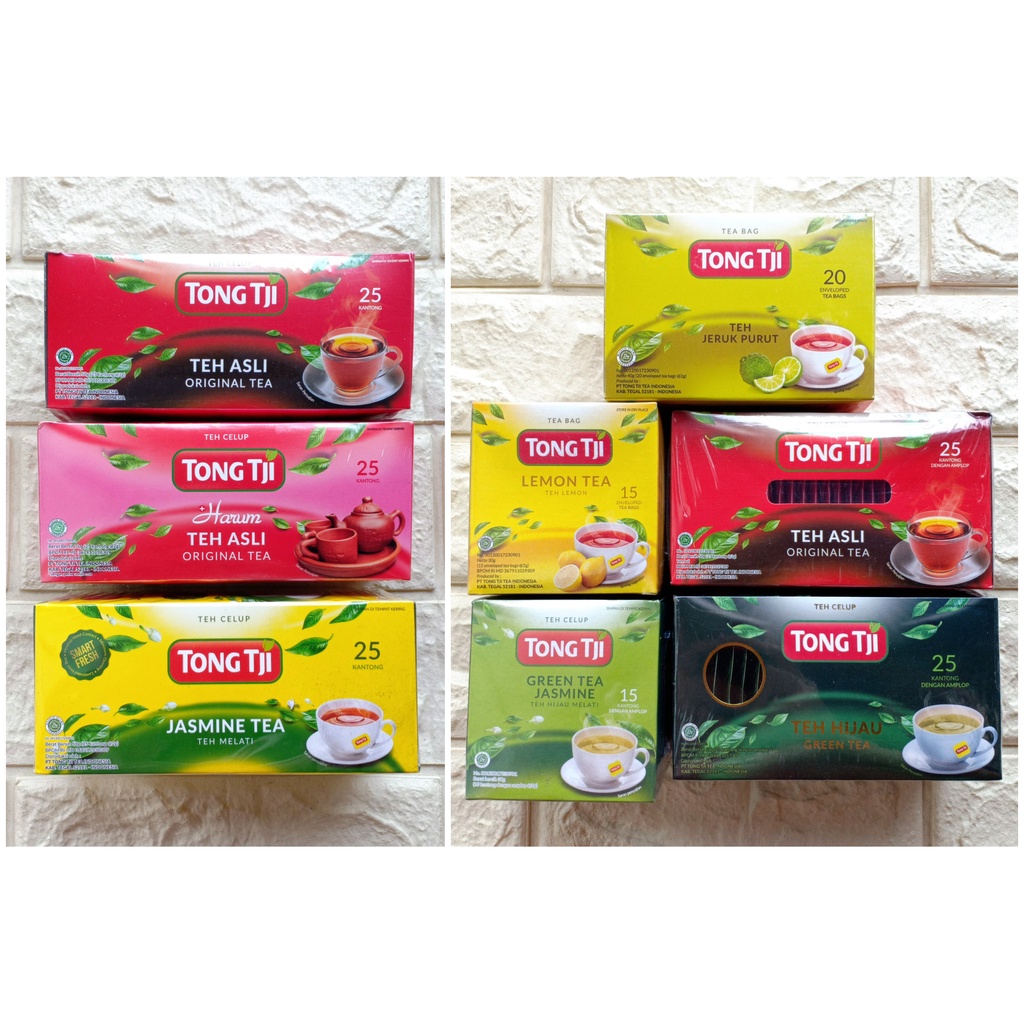 Tong Tji Tongtji Teh Celup Hitam Asli Harum Tea Lemon Jasmine Melati Green Hijau Jeruk Purut isi 25