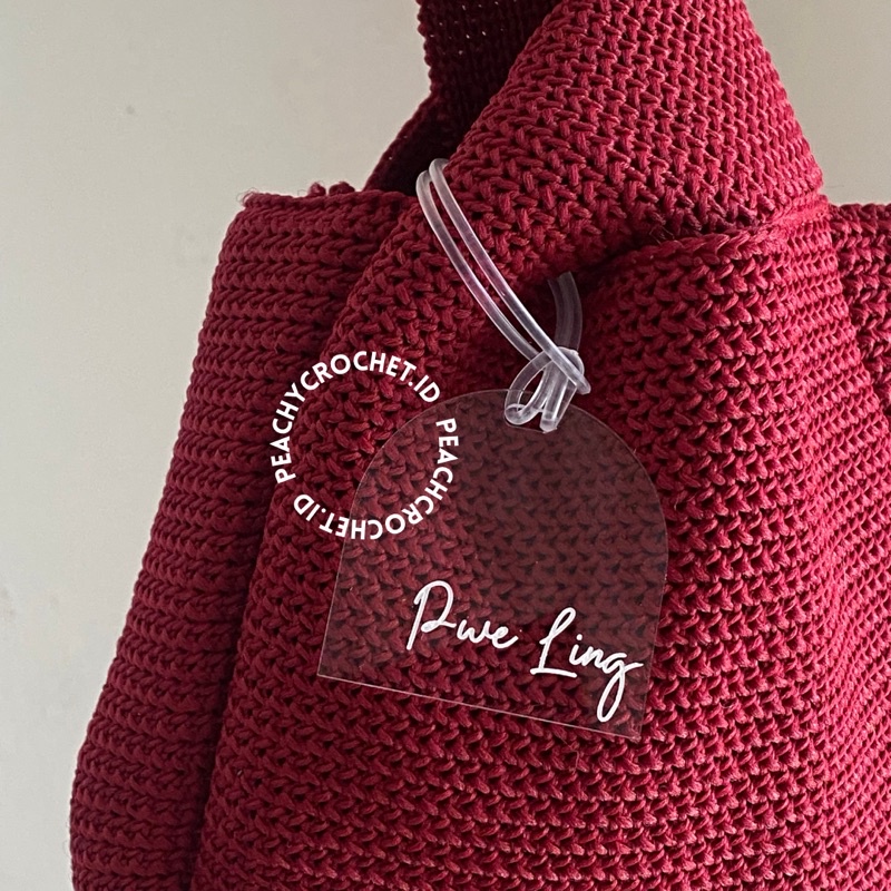 Hanna Knot Bag Crochet with customize bag tag