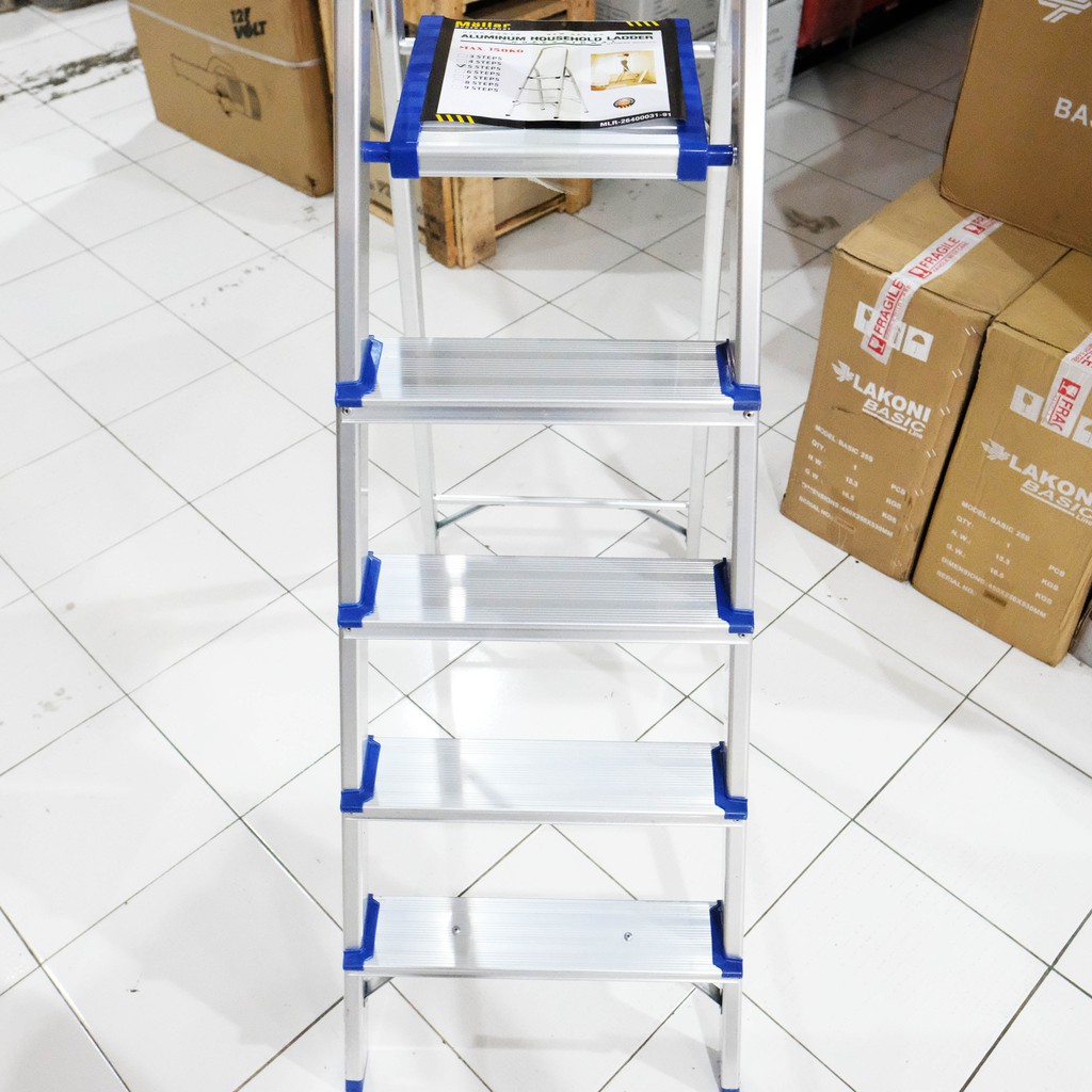 Tangga Rumah Alumunium Almunium 5 Step Mollar / Tangga Lipat 5Step Mollar Household Ladder Mollar