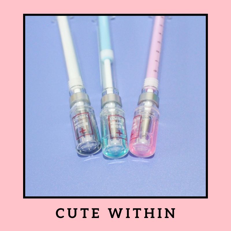 

Pulpen vaksin copid isi gel bentuk suntikan - pena lucu pen gel bolpoin bulpen warna warni unik alat tulis hadiah anak sekolah & kantor stationery cute karakter kartun dokter pasien imut unik impor