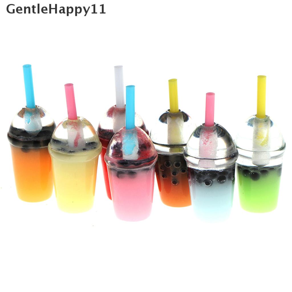 Gentlehappy 5Pcs Miniatur Gelas Pearl Milk Tea Aksesoris Dapur Rumah Boneka 1: 12