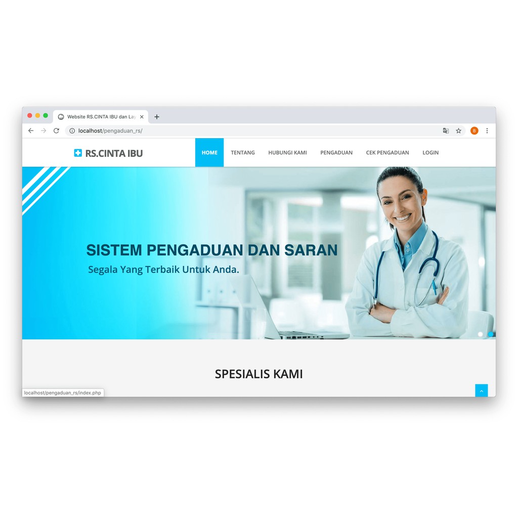 Aplikasi Web Sistem Pengaduan Layanan Rumah Sakit Dengan PHP dan MySQLi