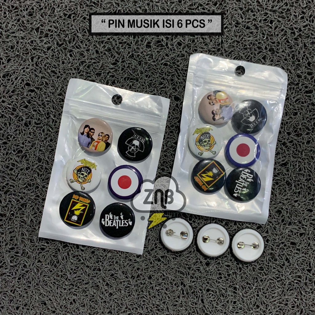 PIN NIRVANA PIN DOOM BROS THE BEATLES PIN BUTTON ISI 6 PCS BEST QUALITY