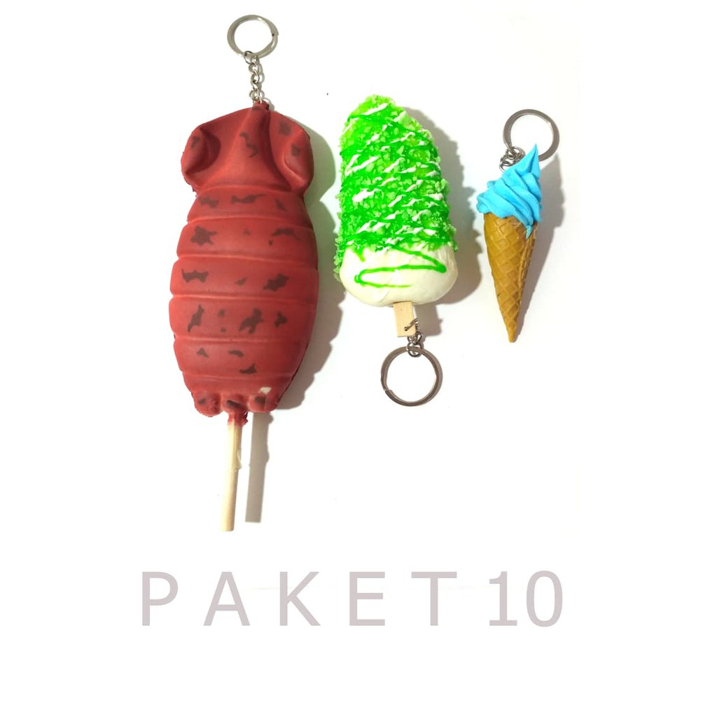 Squishy Paket Hemat 10 PAHE Squishy 10 Skuisi Ice Cream Es Krim Sotong