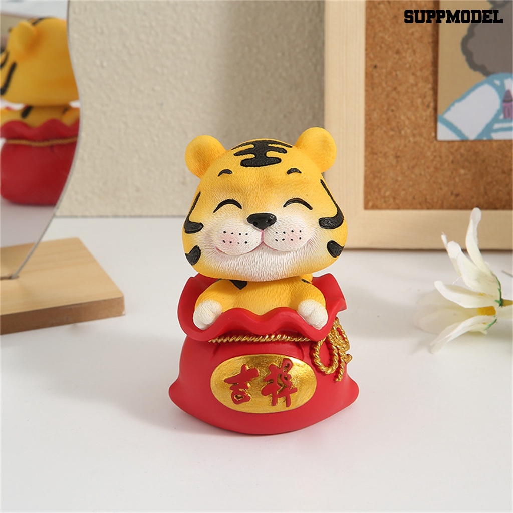 Miniatur Bentuk Harimau Bahan Resin Untuk Dekorasi Mobil