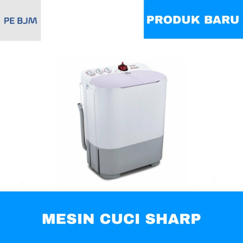 MESIN CUCI SHARP 7 KG TWIN TUB - ES-T77F-PPK - GARANSI RESMI - KIRIM INVOICE