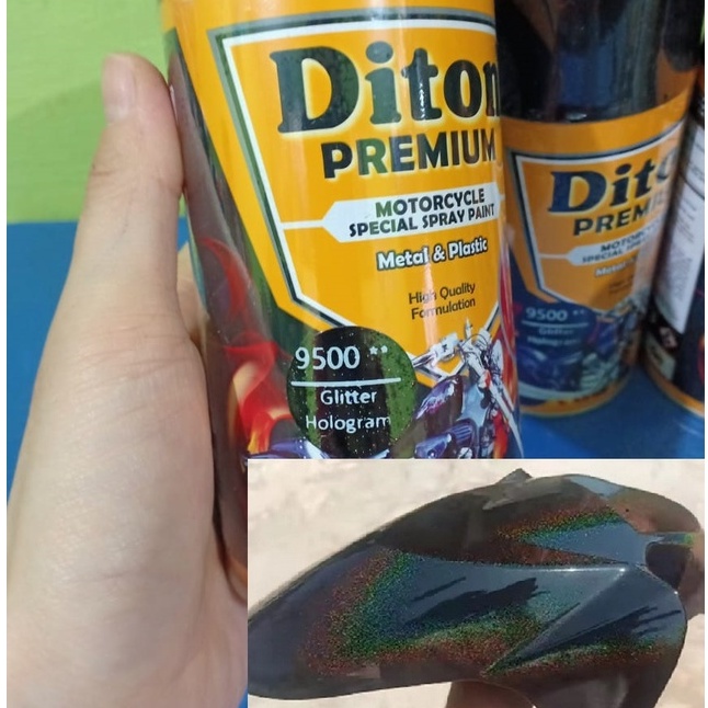 Diton Premium Glitter Hologram 9500** Cat Pilok Pilox Efek Pelangi / Rainbow (300cc)