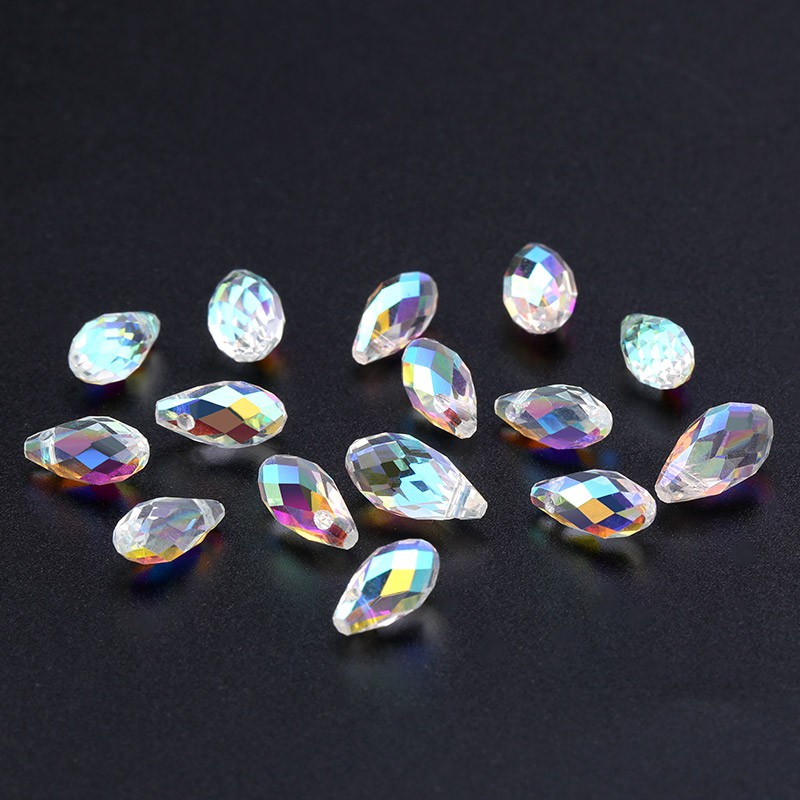 5.5x11mm, 6.5x13mm Faceted manik-manik teardrop campuran