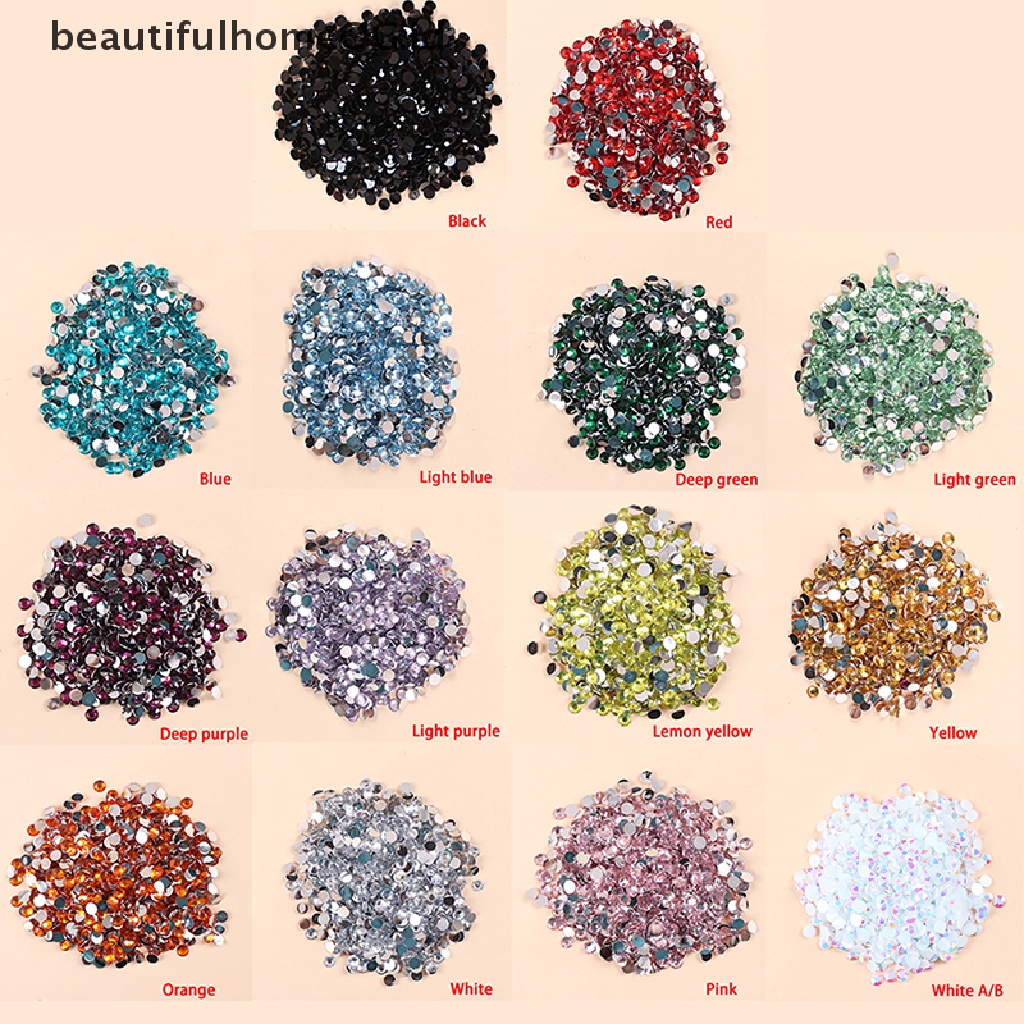 1000pcs Kristal Berlian Imitasi AB Jelly Flatback Bahan Resin Ukuran 5mm Untuk Pakaian Nail Art