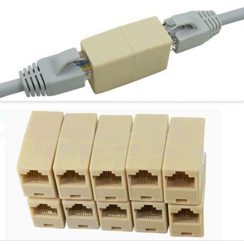 Barel RJ45 Coupler Female to Female Barrel RJ45Sambungan LAN