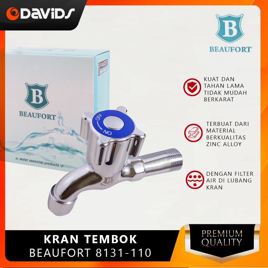 Kran Air Tembok Keran Kamar Mandi Dinding Dapur Beufort 8131-110