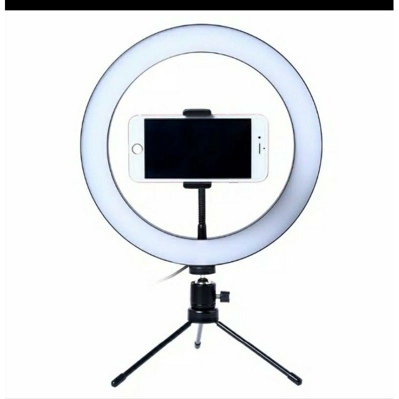 ring light selfie led 26cm plus tripod lampu selfie