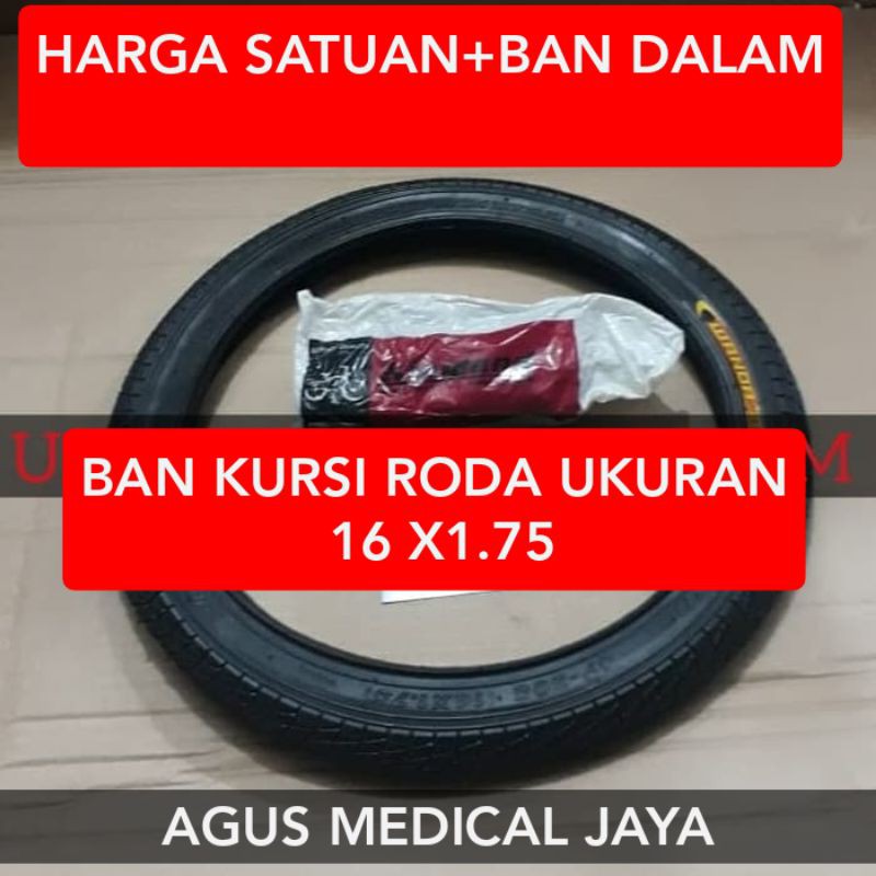 ban kursi roda ukuran 16x1.75 + luar +dalam