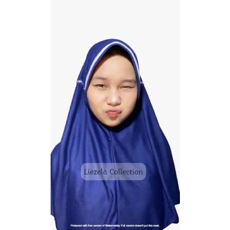 Liezela Collection - Bahan PE Double Hijab Anak Sekolah / Kerudung Anak Sekolah TK,SD,SMP,SMA  / Jilbab Lis / Kerudung Anak TK / Kerudung Anak SD