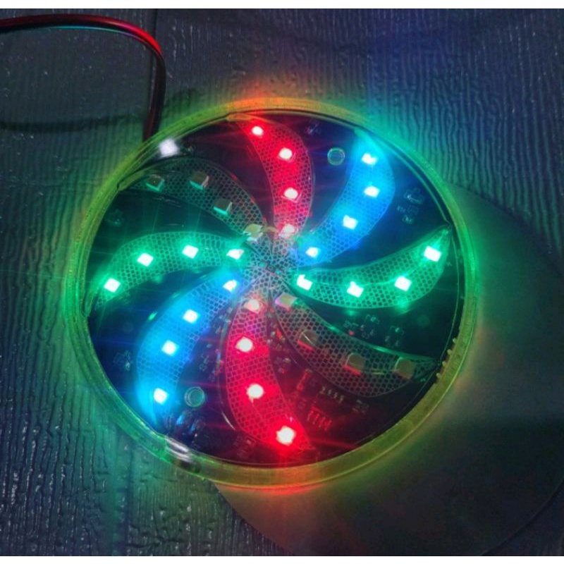 lampu variasi mobil motor rgb bulat mode nyala kipas 8cm