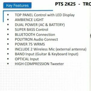 Speaker Portabel Meeting Bluetooth Polytron PTS 2k25 Free Mic Wireless 2pcs NO RADIO