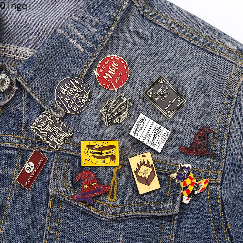 Bros Pin Enamel Desain Penyihir Untuk Anak