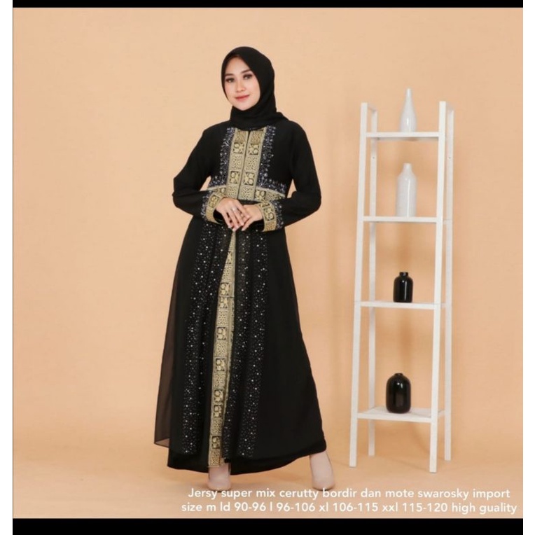 Gamis abaya bordir, abaya turky arabian, gamis jersy full swaroski. gamis TURKY mewah