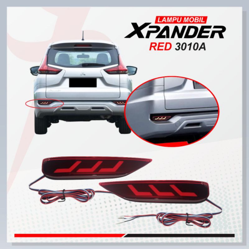 LAMPU BUMPER REFLEKTOR MOBIL XPANDER/LIVINA 2019 UP 3010 RED