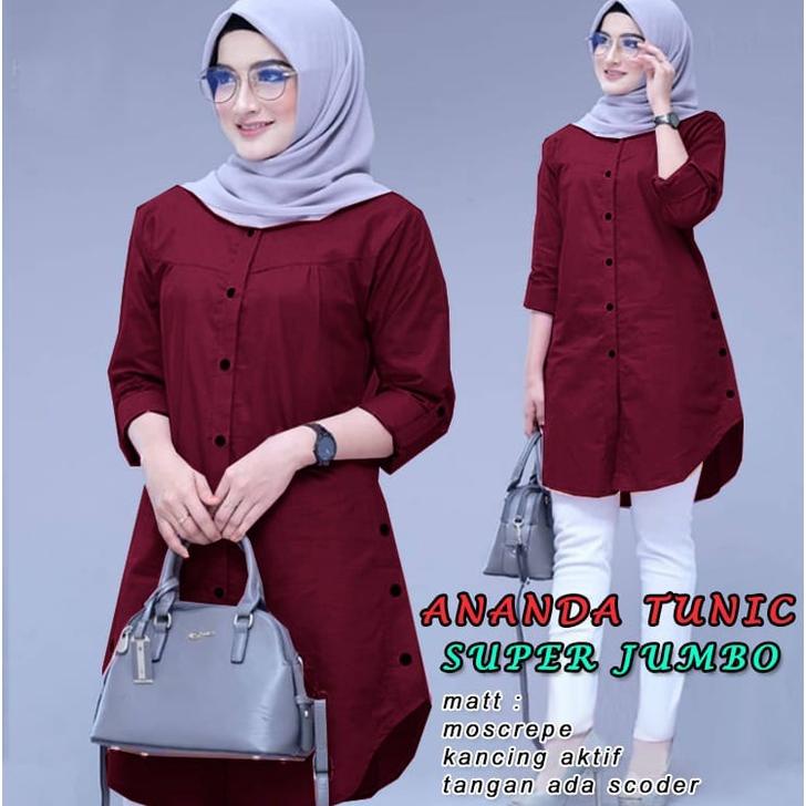 Pik - Tunik Ananda Jumbo Xl, Xxl, 3Xl /Atasan Muslim/ Tunik Wanita/ Pakaian Wanita / Baju Muslim