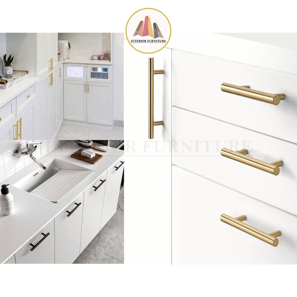 Handle Laci Tarikan Lemari Minimalis TPS 12 TPS 10 GOLD dan HITAM