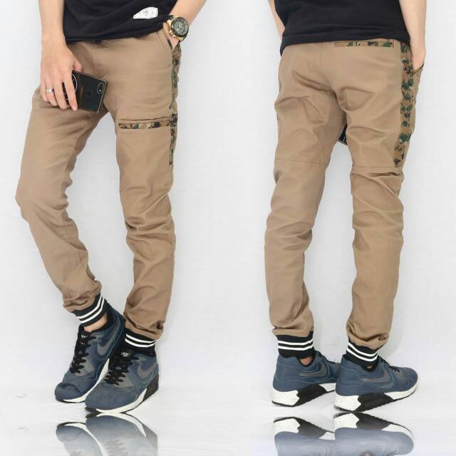 Celana Jogger List Army /Celana Panjang Joger Pocket Celana Santai Katun PREMIUM Tebal Gunung Hiking