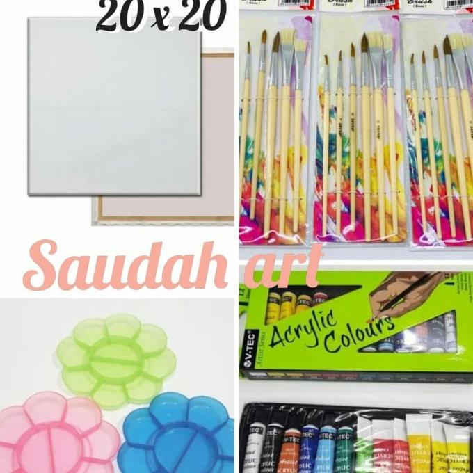 

Paket Kanvas Lukis (kanvas 20x20,kuas,palet,cat akrilik)