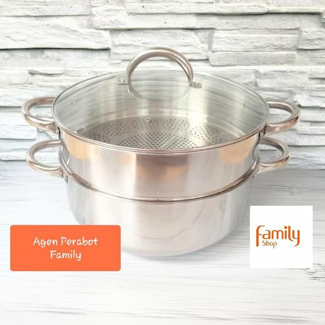 Super Steamer 40 cm 2 susun SUPRA Stainless Steel/ Panci Kukus susun 2