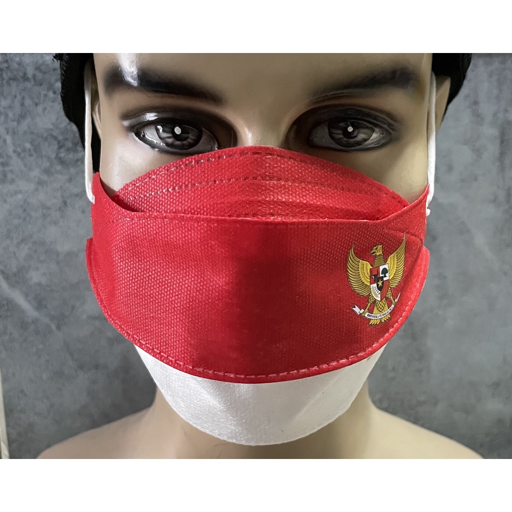 Masker Merah Putih Garuda - Masker HUT RI 77 - Masker Merah Putih KF94 HUT RI