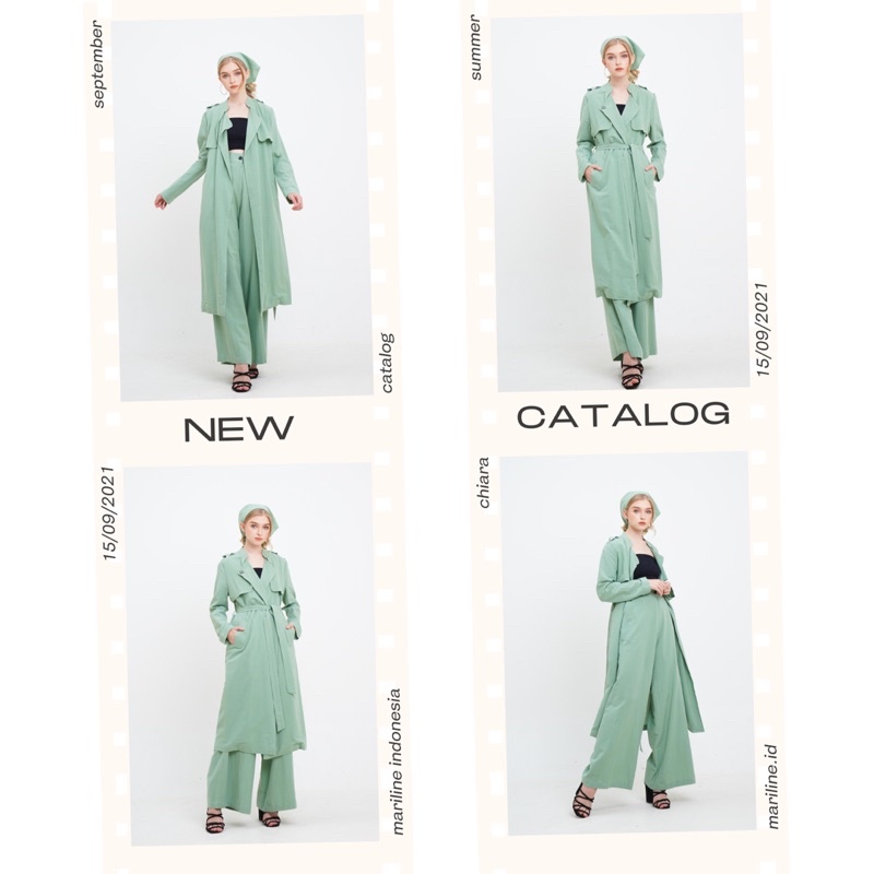 MARILINE CHIARA Set Summer Coat &amp; Wide Leg Pants